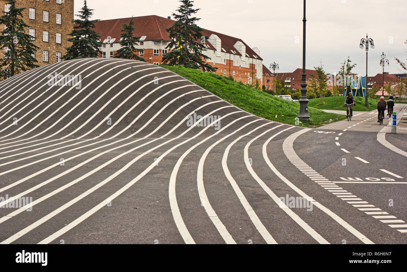 Superkilen öffentlichen Park, Norrebro, Kopenhagen, Dänemark, Skandinavien Stockfoto