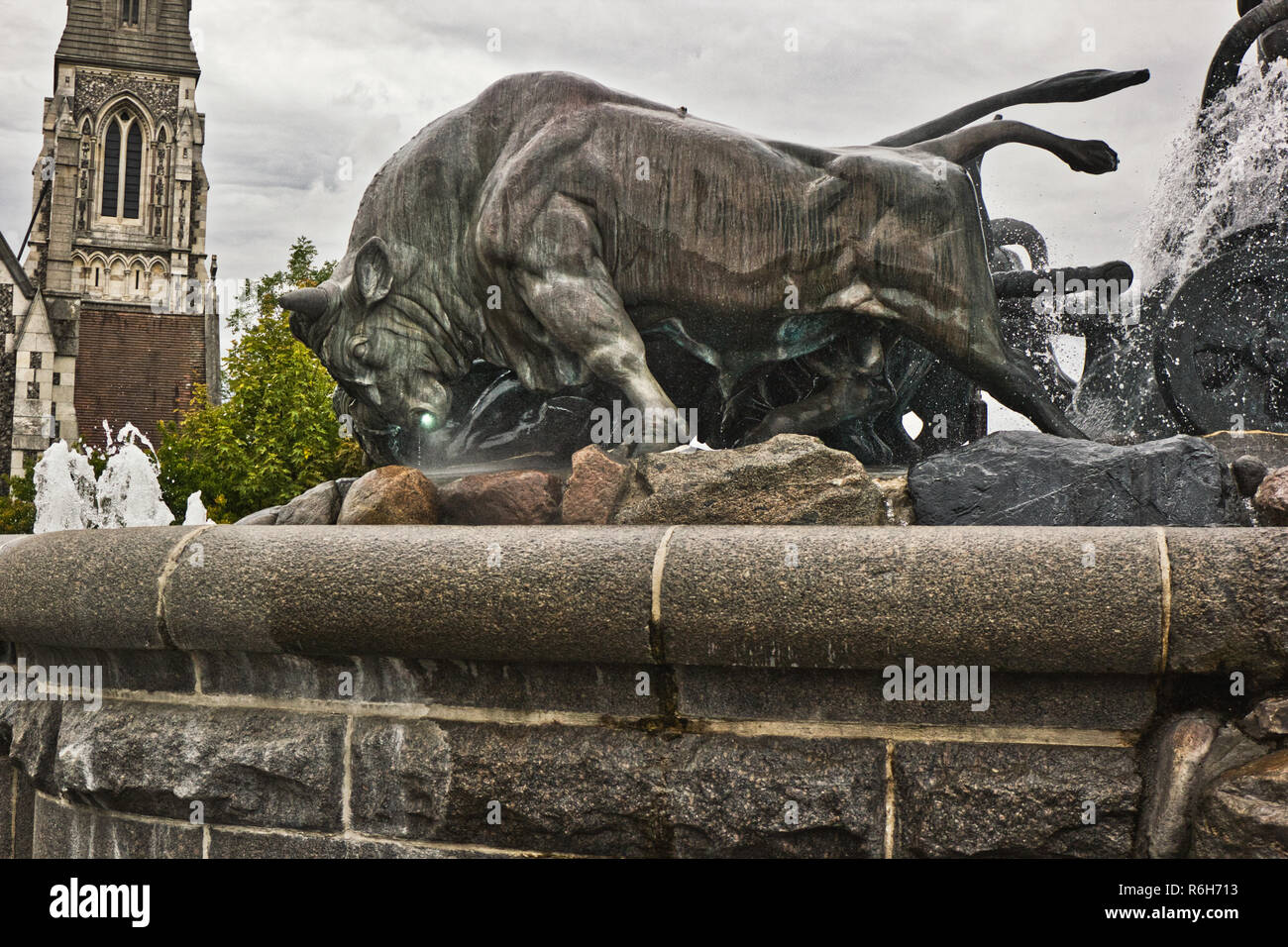 Die Gefion Fountain, Nordre Toldbod, Kopenhagen, Dänemark, Skandinavien Stockfoto