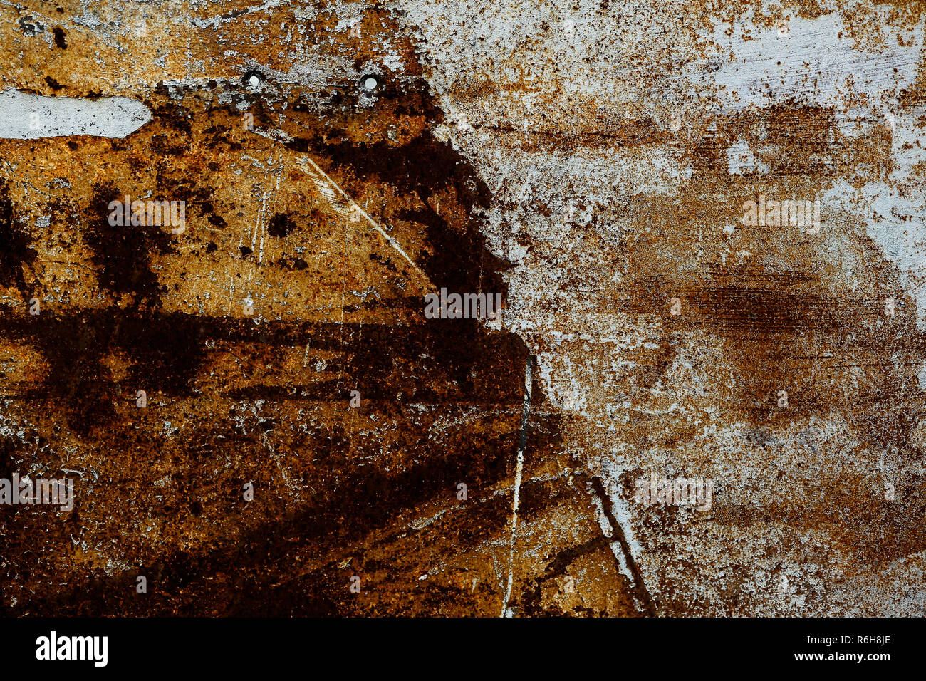 Die Textur der alten braunen Wänden. alte Farbe Stockfoto