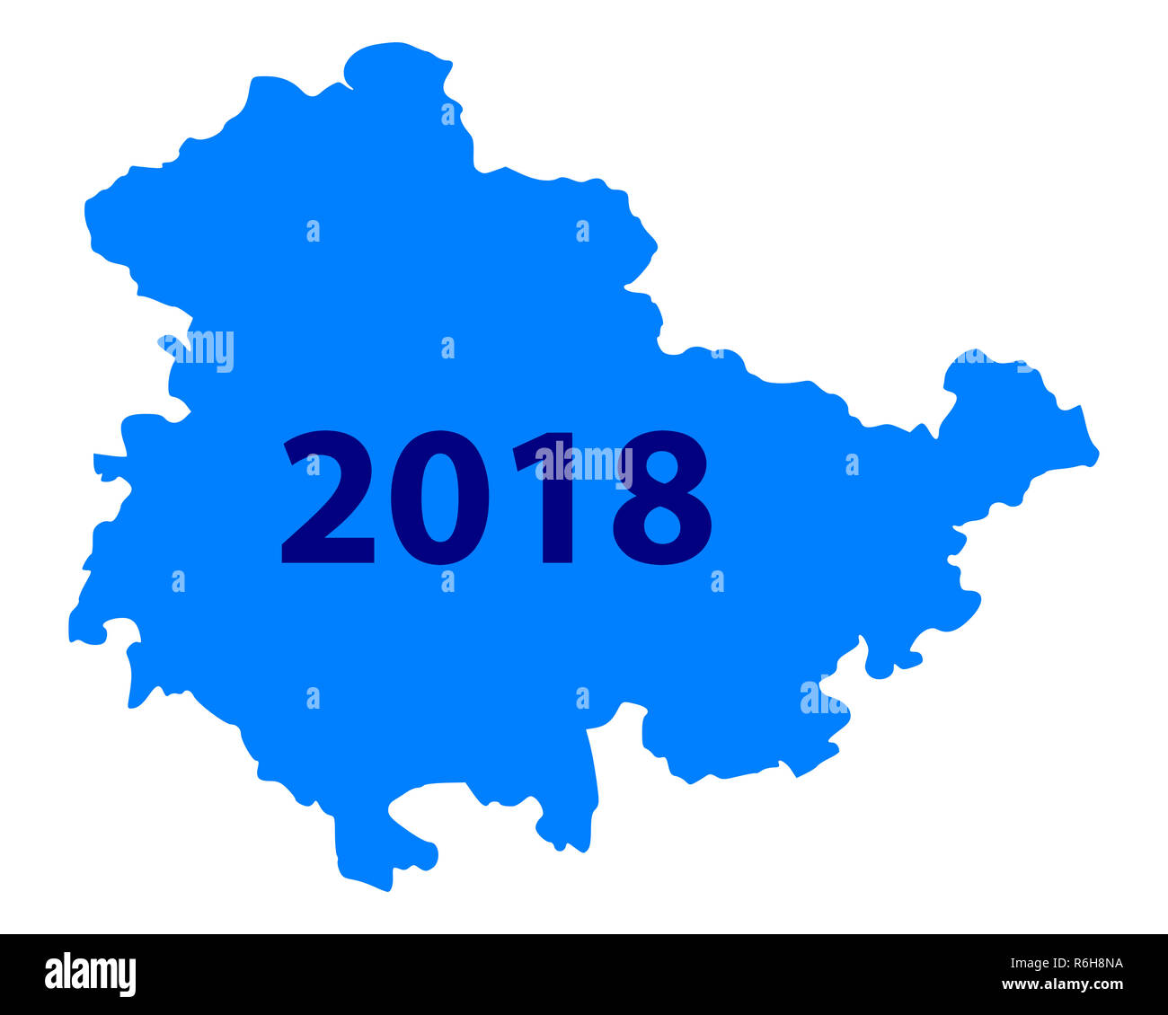 Karte von Thüringen 2018 Stockfoto