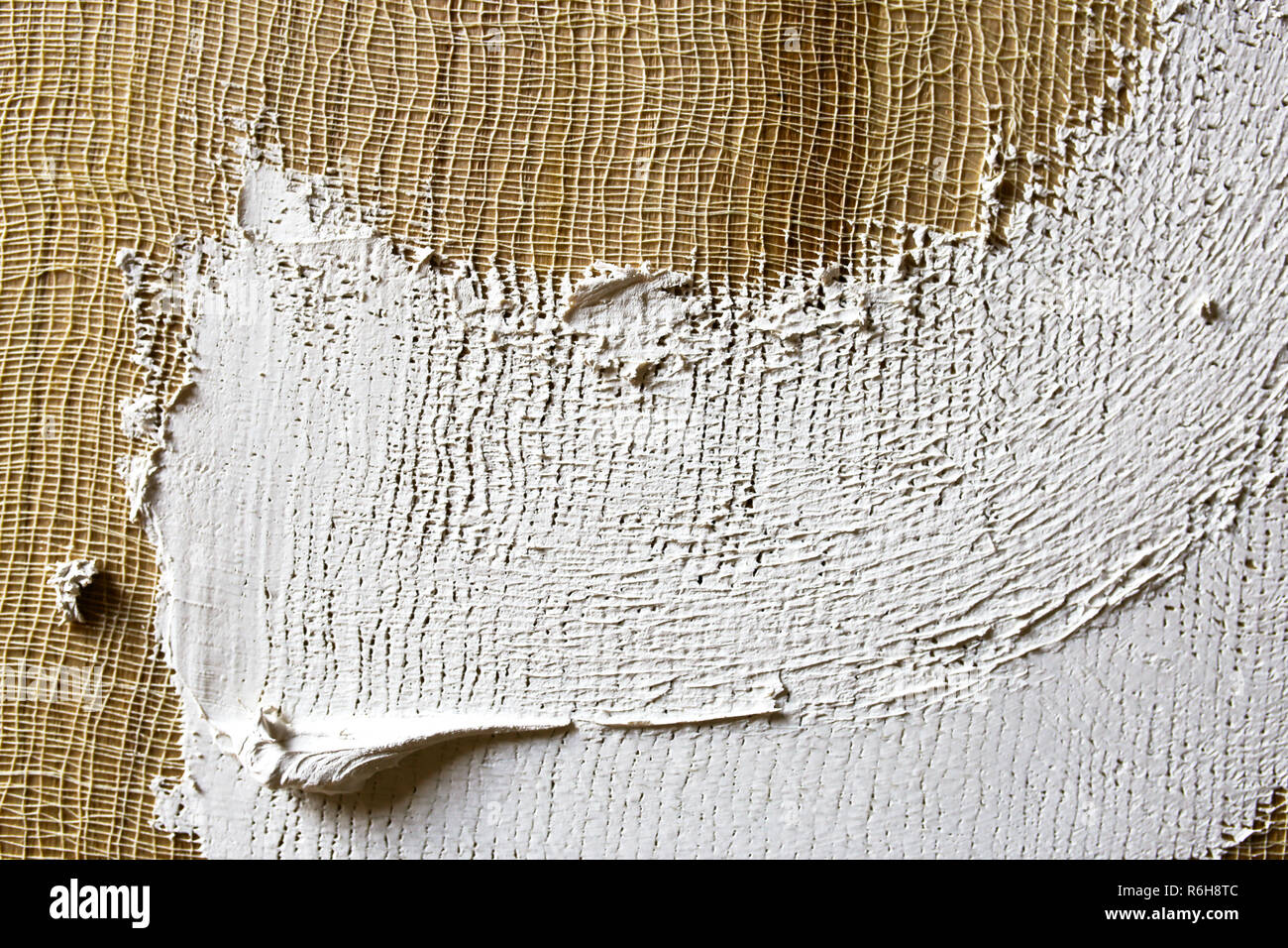Ein Waschen der Grundierung Weiß der Leinwand. Textur für Künstler  Stockfotografie - Alamy