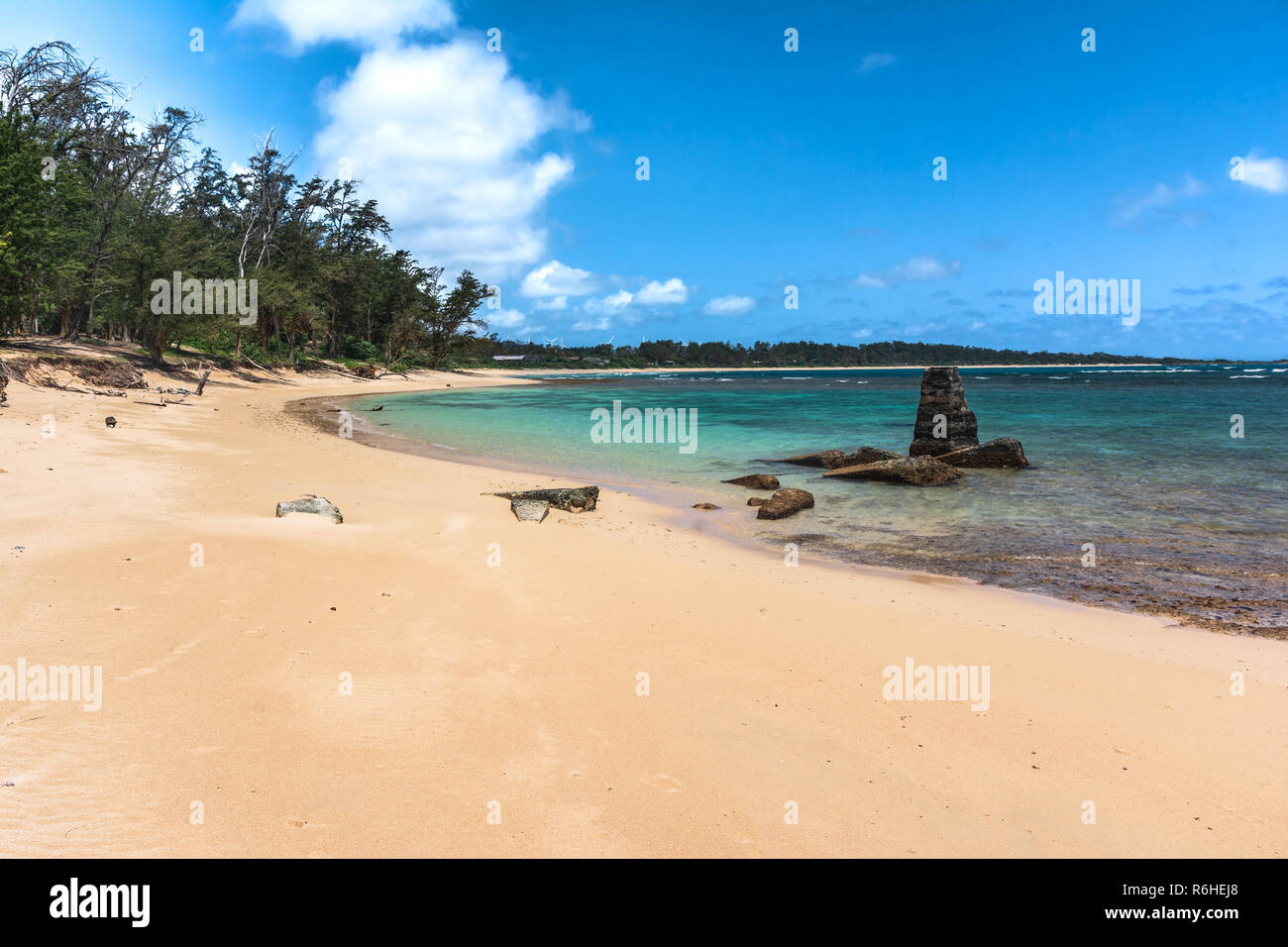 Malaekahana sand Strand, Oahu, Hawaii Stockfoto