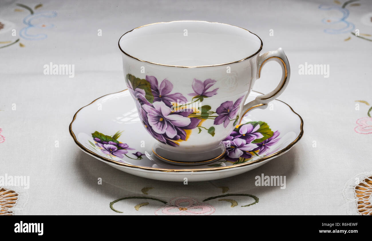 Royal vale Bone China Tee Tasse und Untertasse Stockfoto