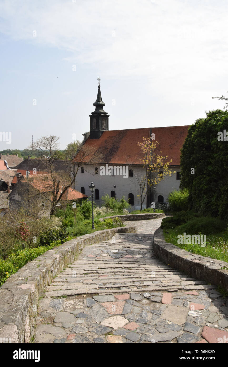 Treppe zur Festung Petrovaradin in Novi Sad -, Serbien. Stockfoto
