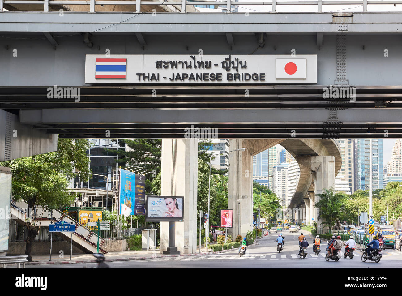 Thai-Japan Friendship Bridge in Bangkok, Thailand. Stockfoto
