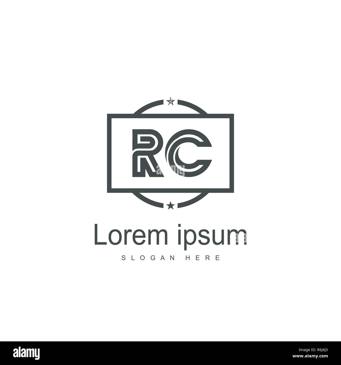 RC Logo template Design. Initial logo Template Design Stock Vektor
