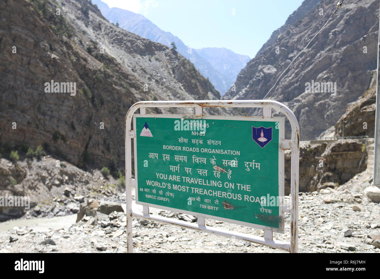 Die gefährlichsten Straße der Welt, Kinnaur, Himachal Pradesh, Indien Stockfoto