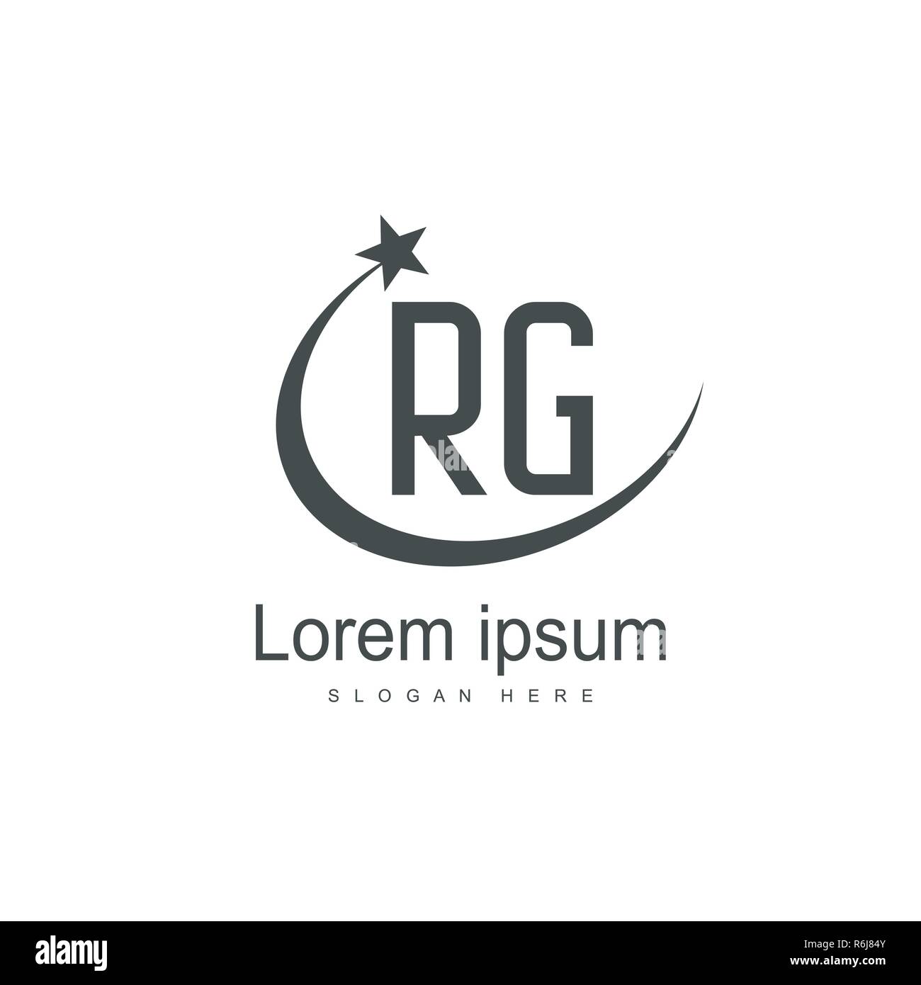 RG Logo template Design. Initial logo Template Design Stock Vektor