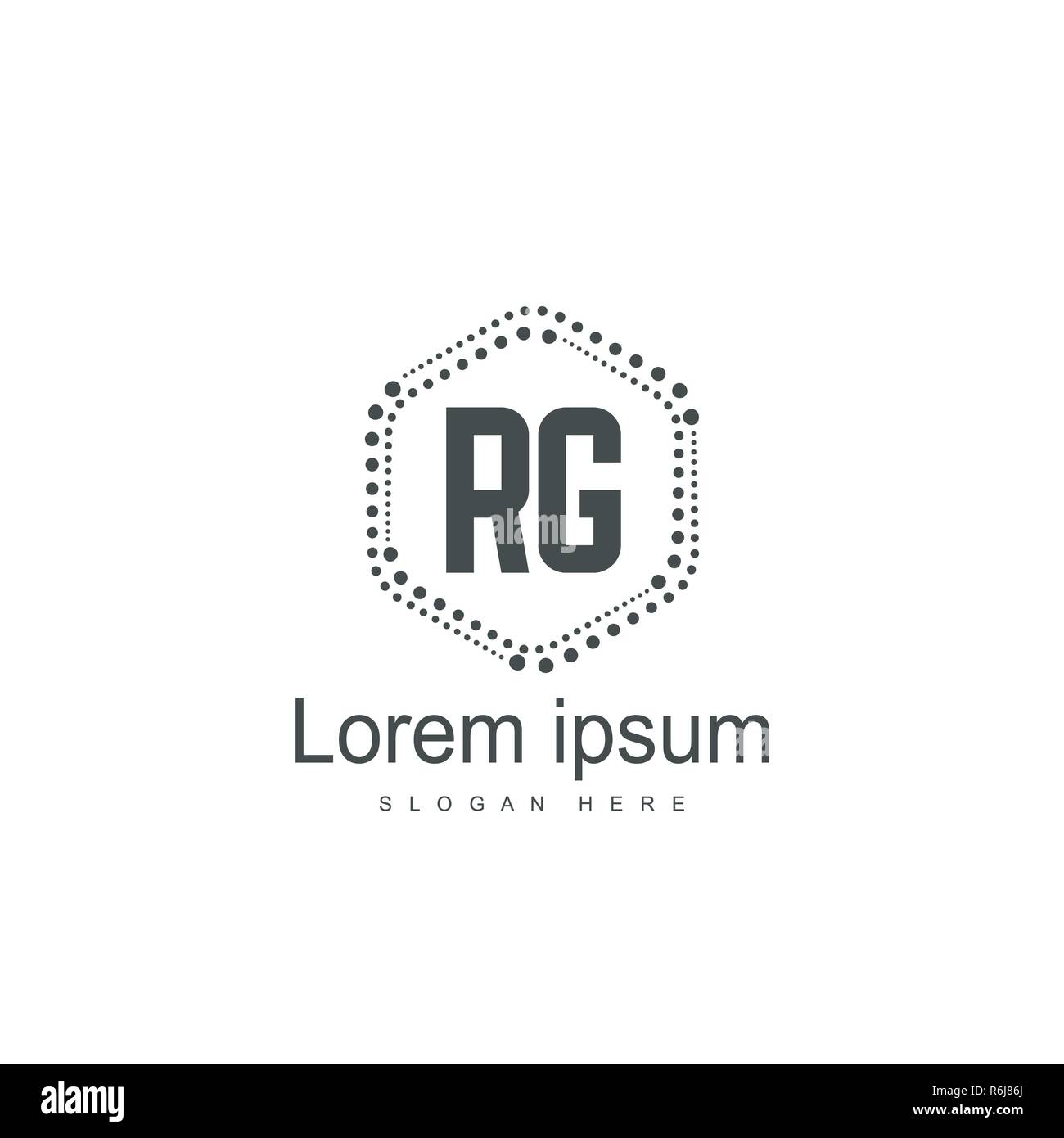 RG Logo template Design. Initial logo Template Design Stock Vektor