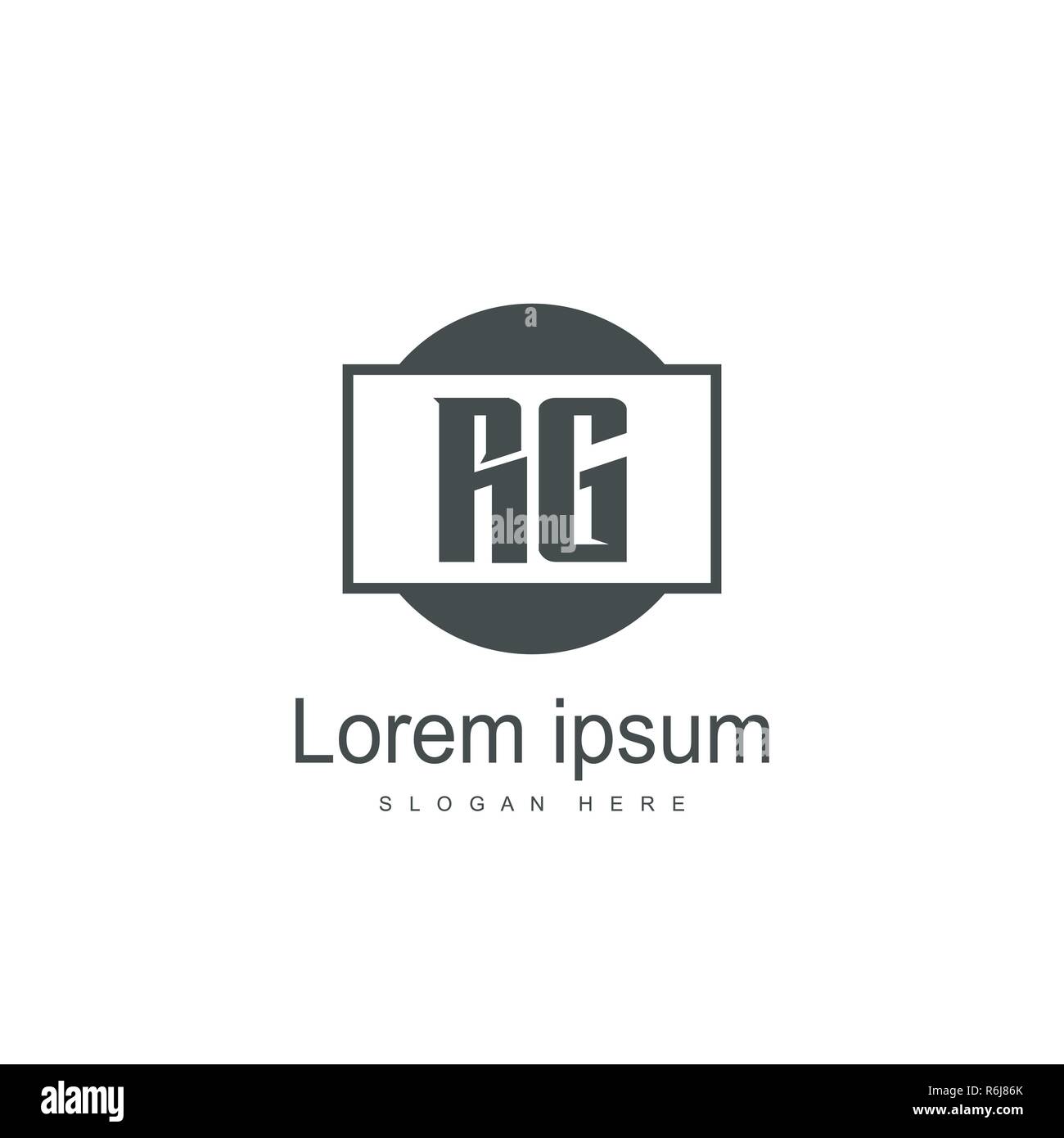 RG Logo template Design. Initial logo Template Design Stock Vektor