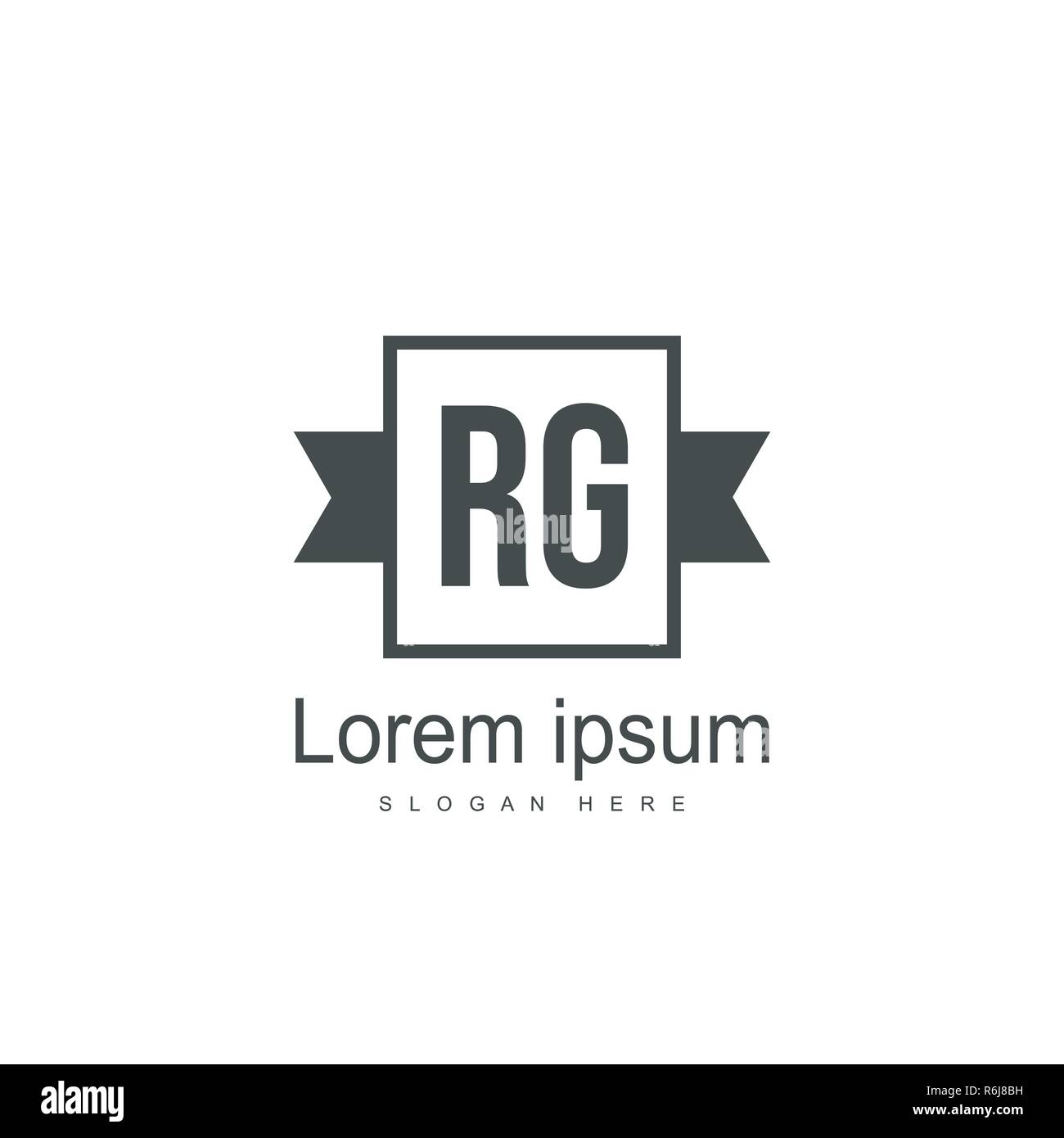 RG Logo template Design. Initial logo Template Design Stock Vektor