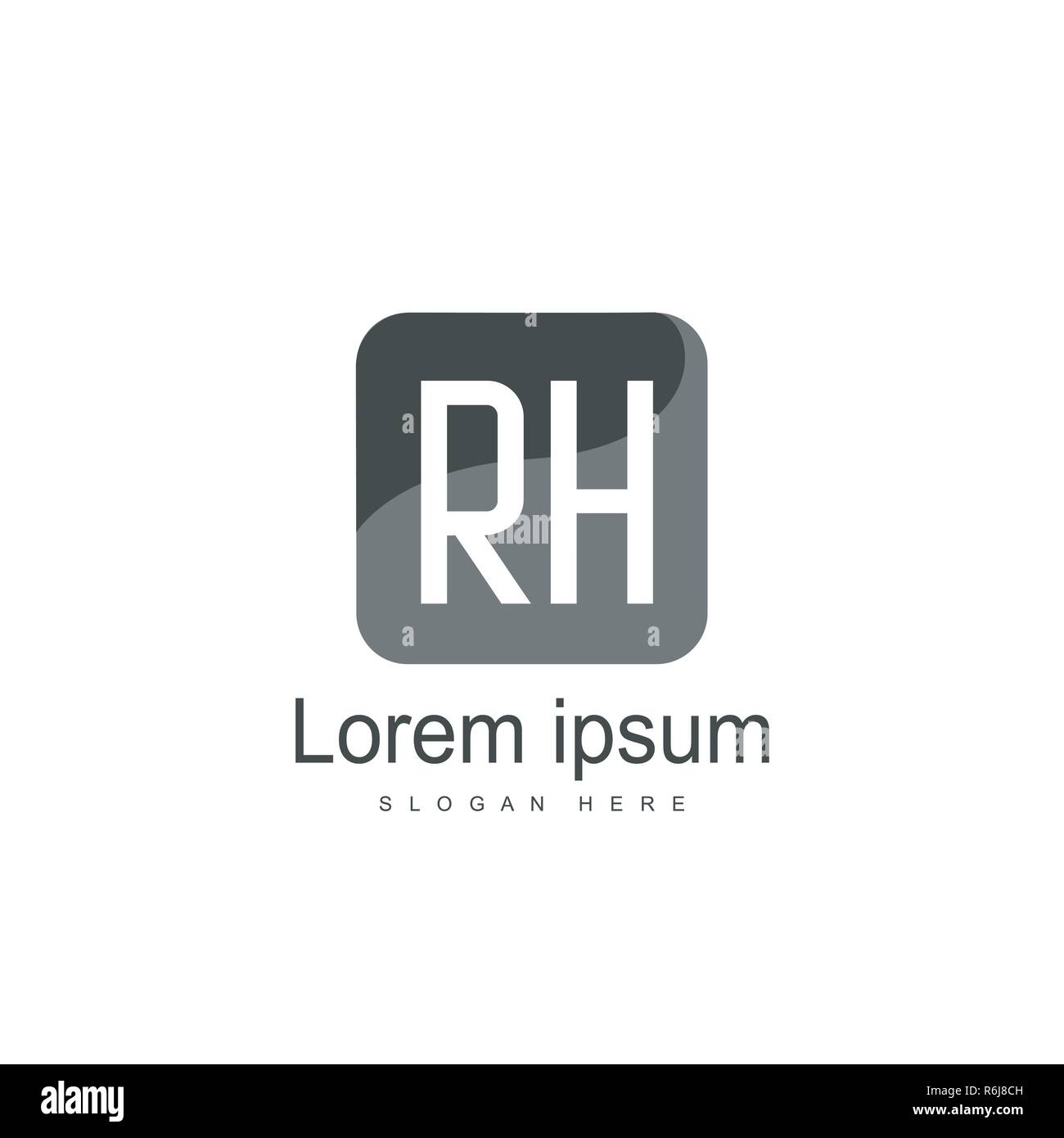 RH Logo template Design. Initial logo Template Design Stock Vektor