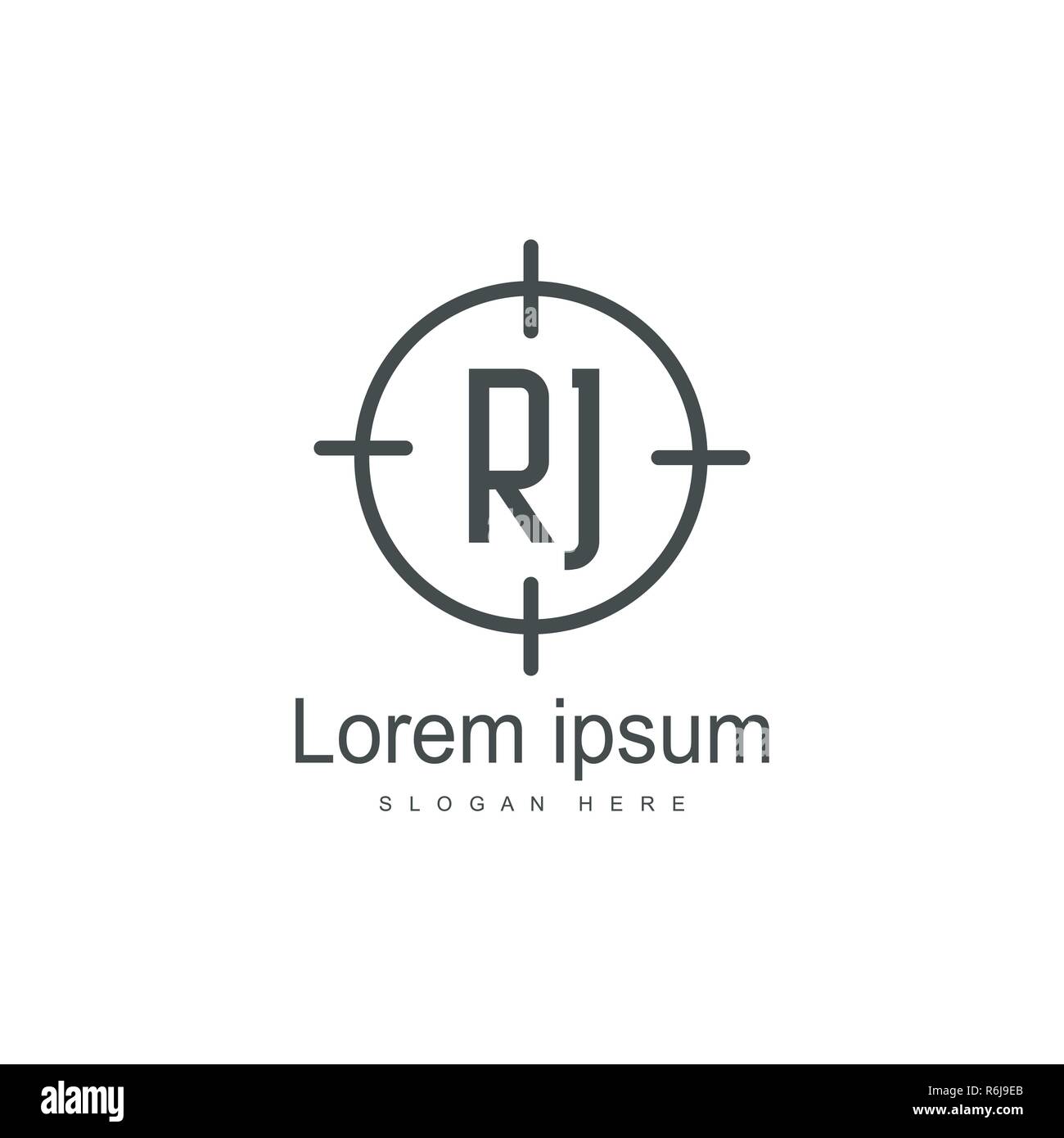 RJ Logo template Design. Initial logo Template Design Stock Vektor