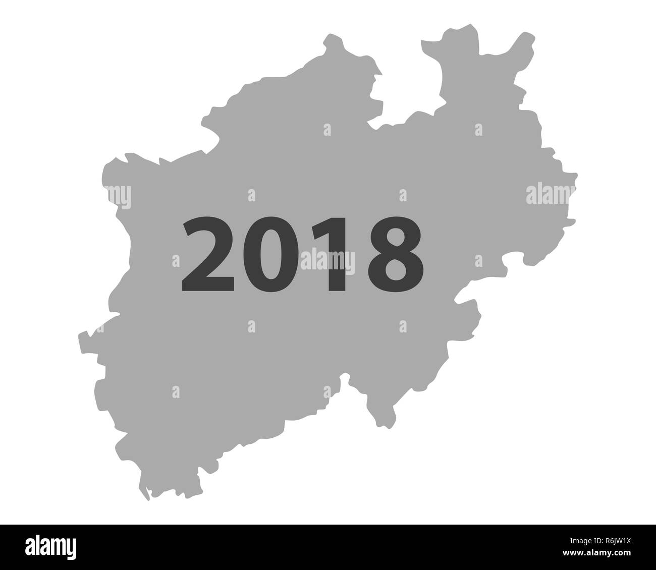Karte von Nordrhein - Westfalen 2018 Stockfoto