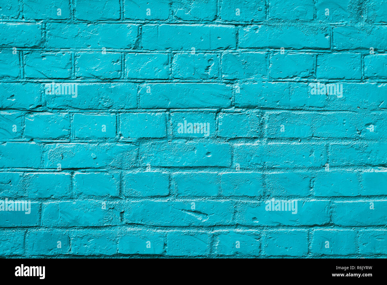 Brick Wall, blaue Farbe, im städtischen Hintergrund gemalt. Horizontale Textur. Für abstrakte Hintergrund, Muster, Hintergrund oder Banner Design Stockfoto