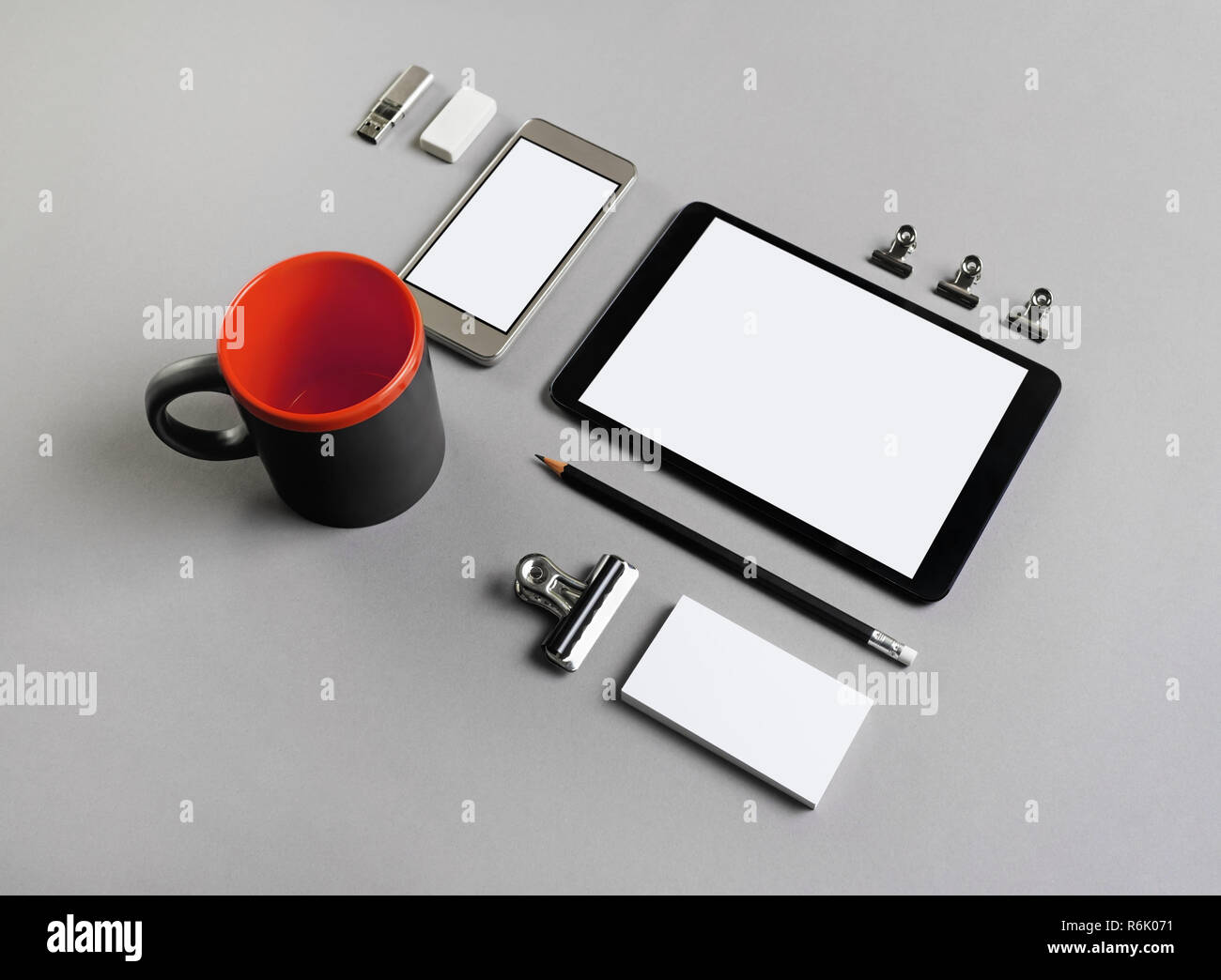 Schreibwaren und Gadgets Stockfoto