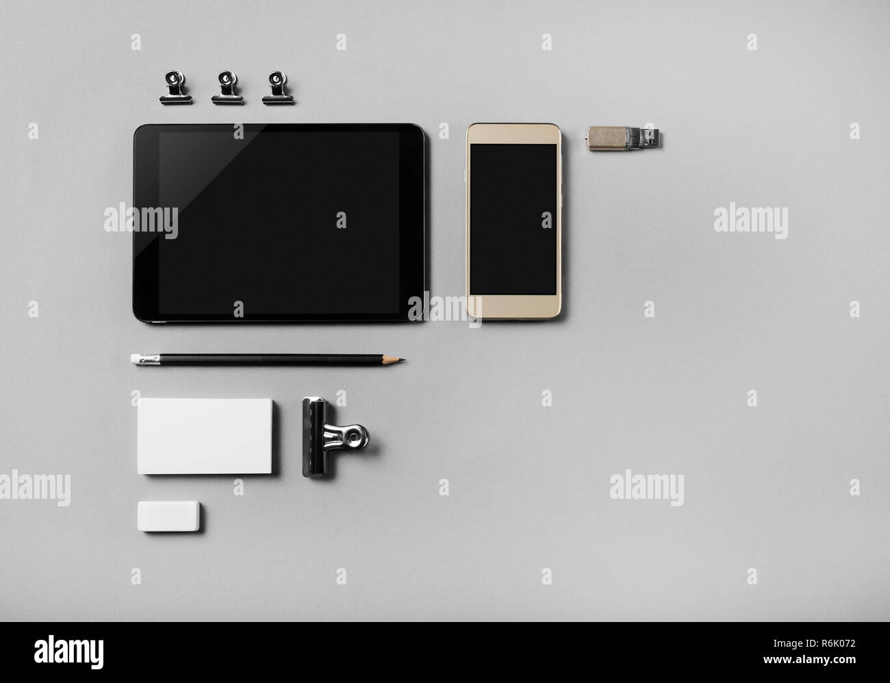 Gadgets und Schreibwaren Stockfoto