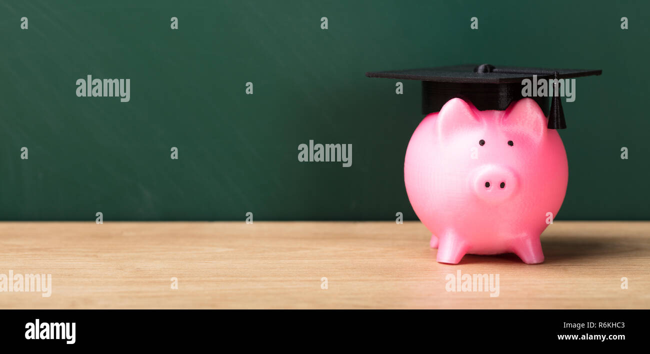 Close-up ein Sparschwein mit Skalenhaube Stockfoto