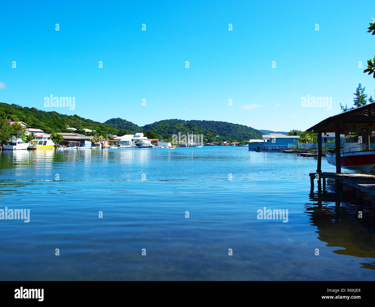 Schöne Gemeinschaft von Oak Ridge, in Roatan, Honduras Stockfoto