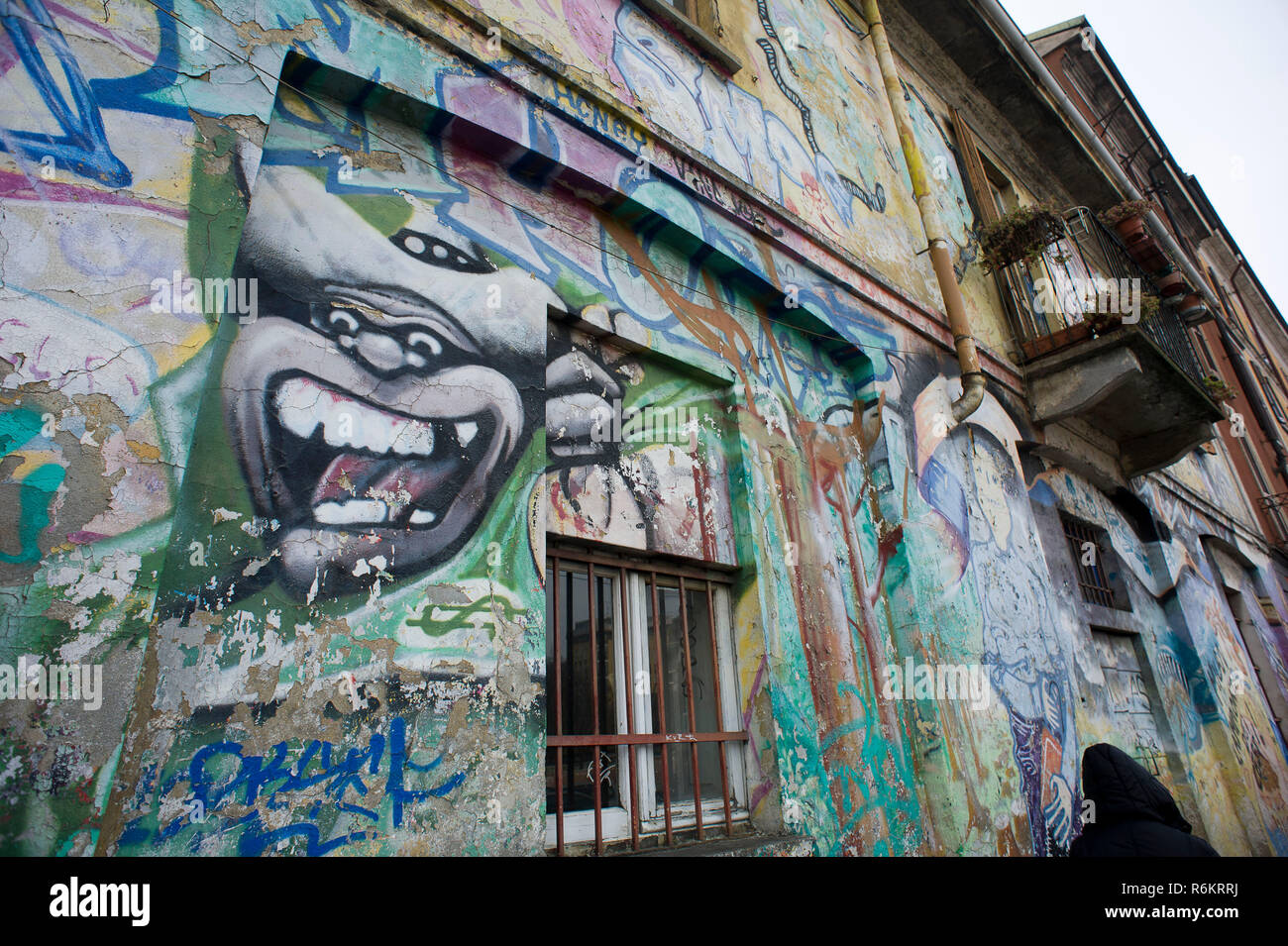 Europa, Italien, Lombardei, Mailand, Street Art auf die Häuser von Mailand. Stockfoto