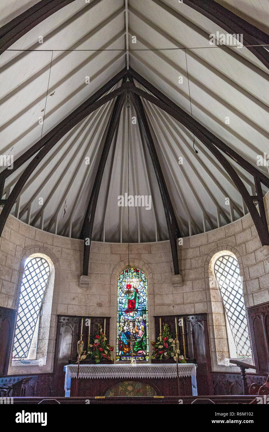 Innenansicht von St. James Parish Church. Es ist in Holetown, Barbados. Es steht auf einer der ältesten Parzellen des geweihten Land auf der Insel. Eine der ersten Kirchen der Insel wurde hier gebaut und Kirchen haben dieses Land seit 1628 besetzt. Stockfoto