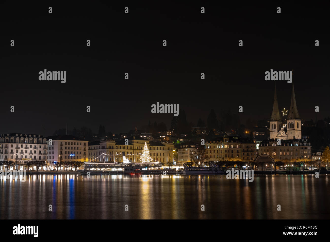 Night Shot der Stadt - Luzern Schweiz Stockfoto