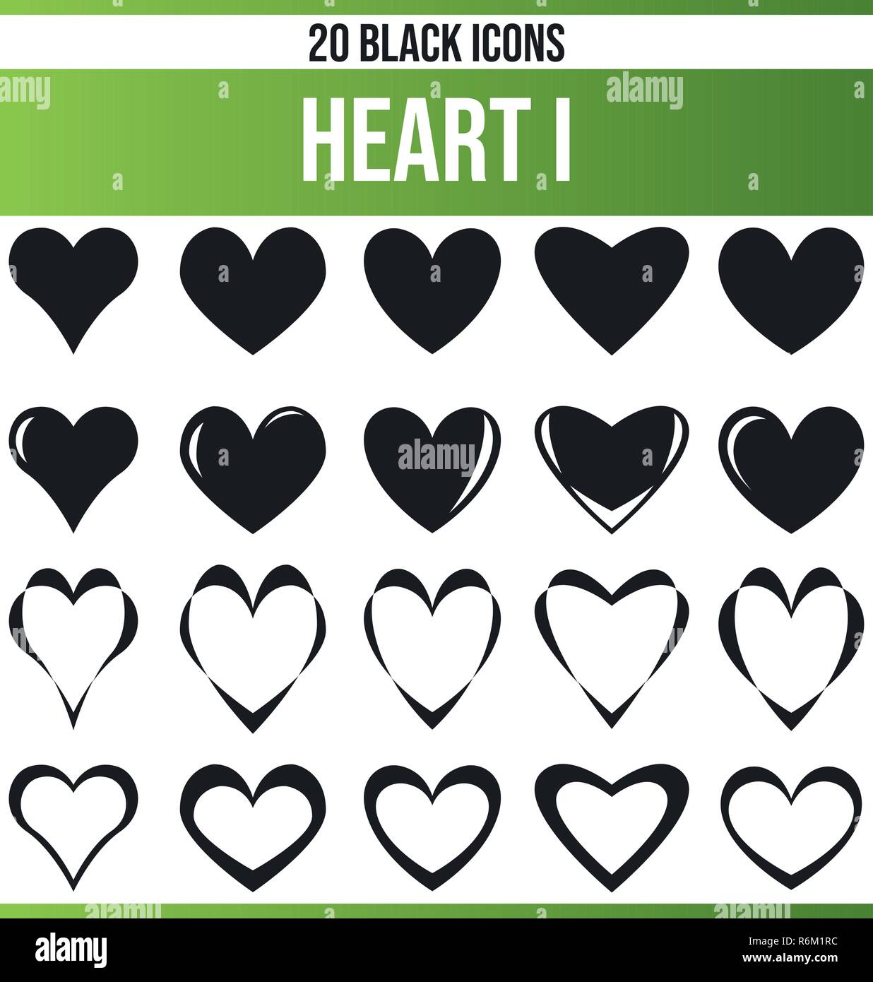 Schwarzen Symbole/Icons auf Liebe. Dieses Icon Set ist perfekt für kreative Menschen und Designer, die die Frage der Herzen in Ihrem grafischen Designs benötigen. Stock Vektor