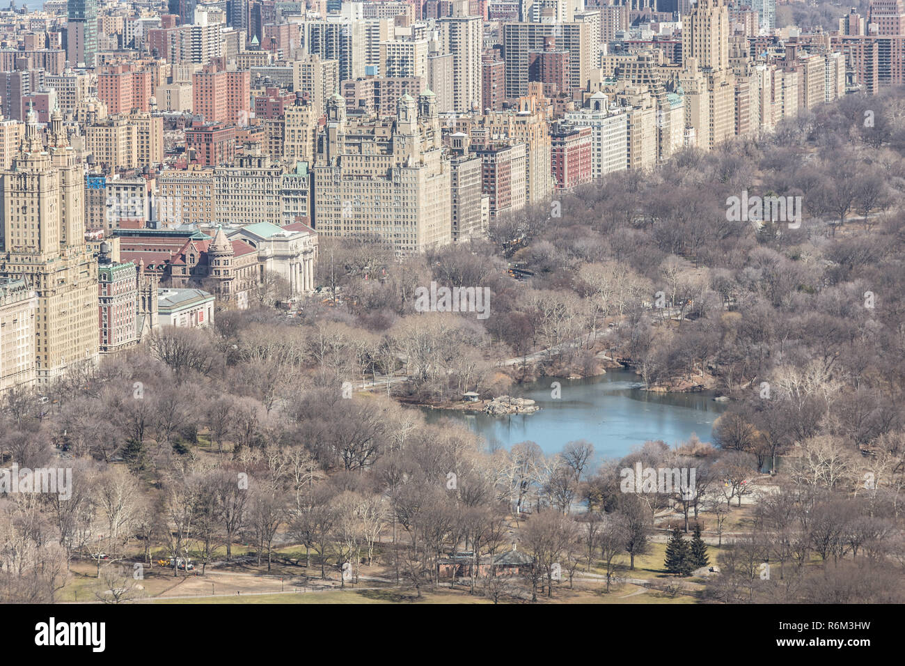 Luftaufnahme der Upper West Side, New York City, USA. Stockfoto