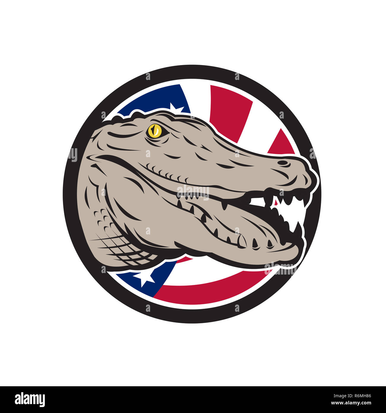 American alligator USA-Flagge Symbol Stockfoto