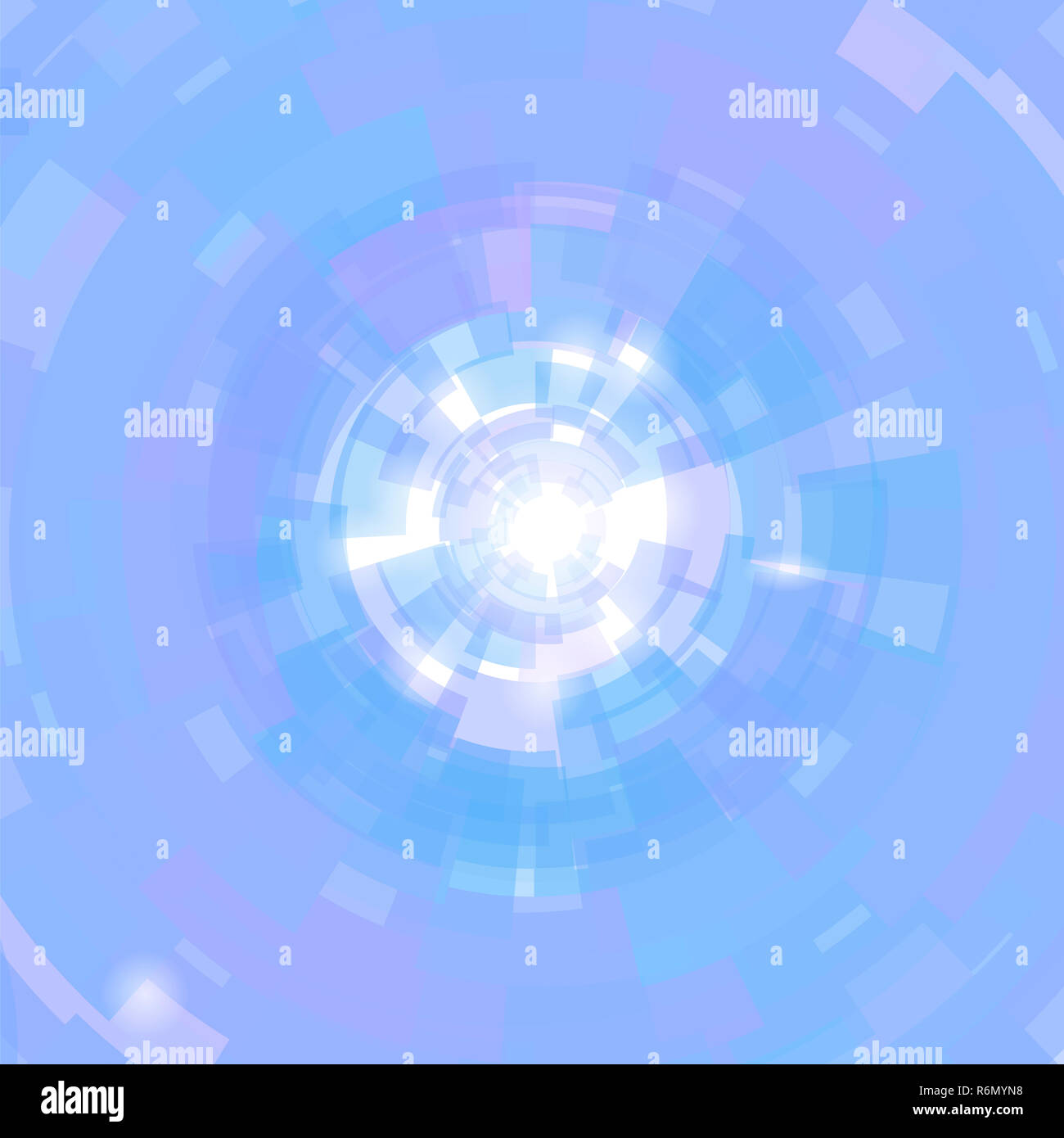 Sun Hintergrund. Blau Muster. Sommer hellen Hintergrund. Sekt Textur mit Flair. Sterne blinken. Sternenhimmel Explosion Stockfoto