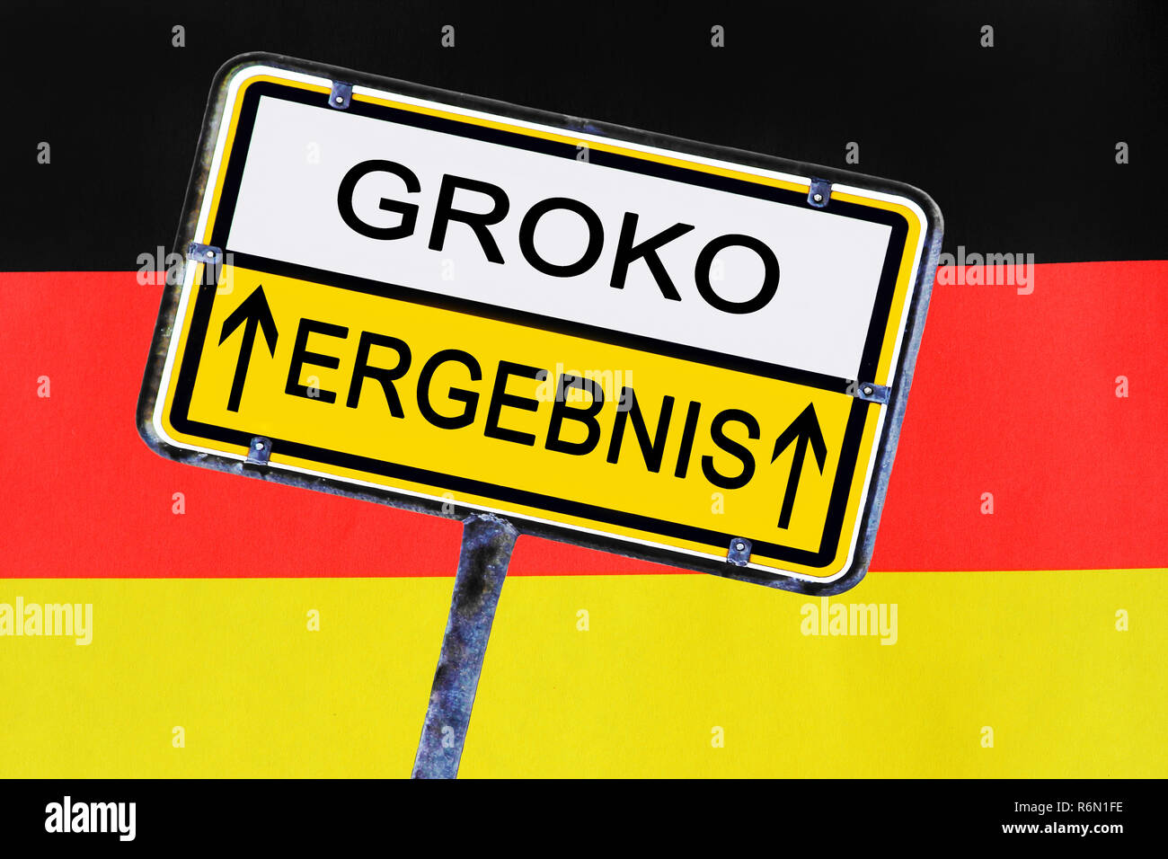 Schild - Deutschland hat auf der groko gestimmt. großen Koalition in Deutschland Stockfoto