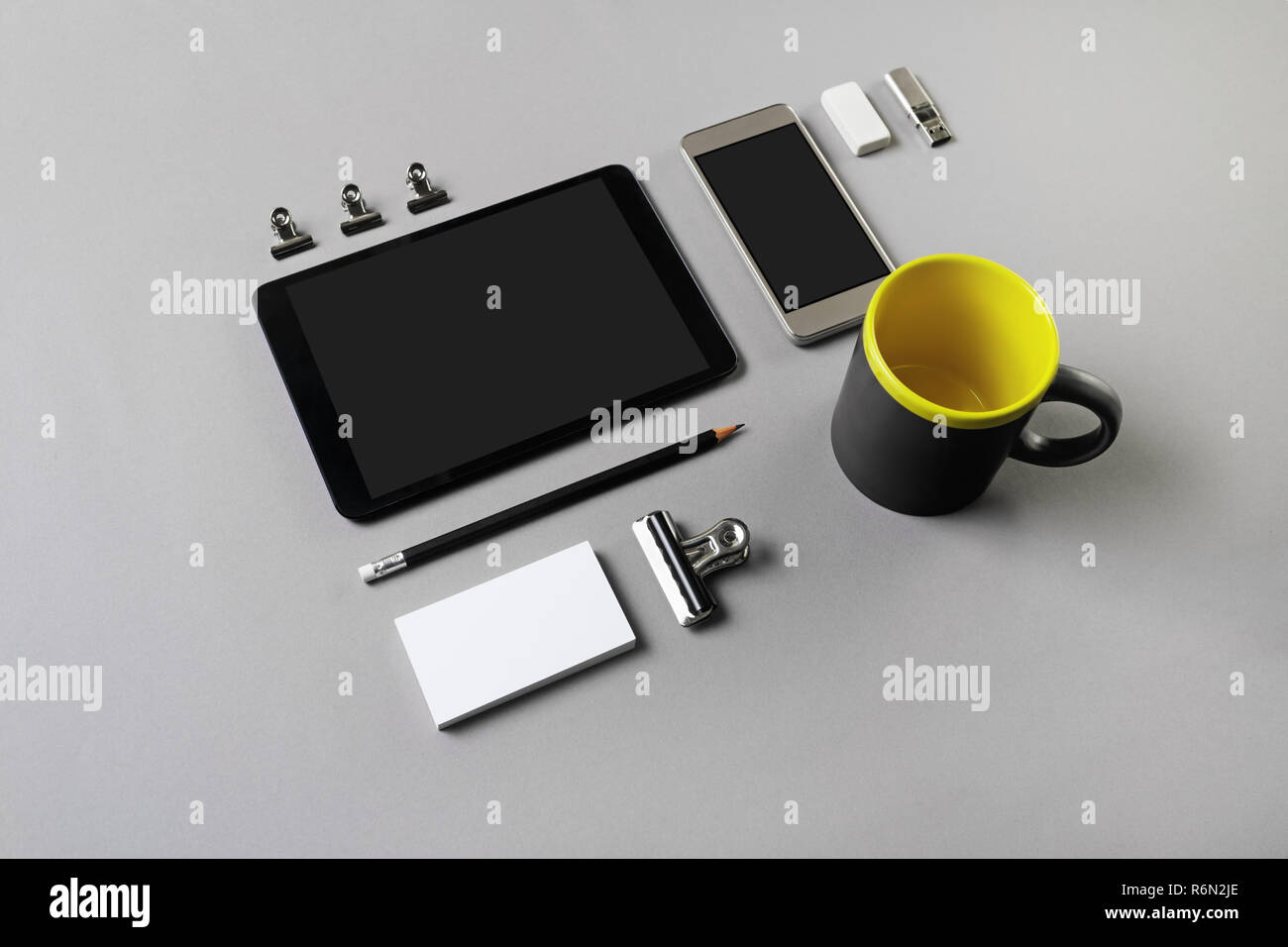 Stillleben mit Gadgets Stockfoto