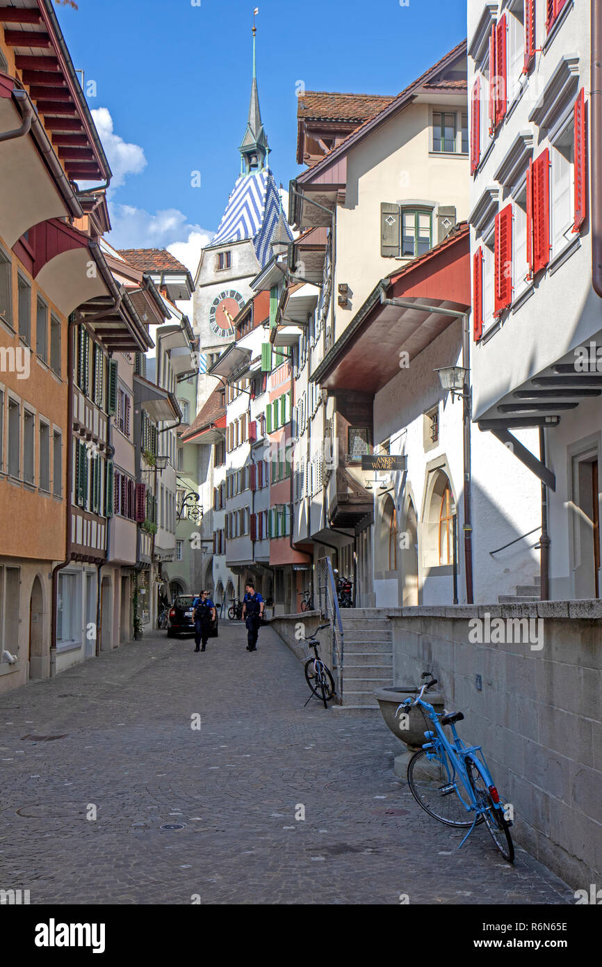 Die Altstadt von Zug. Stockfoto