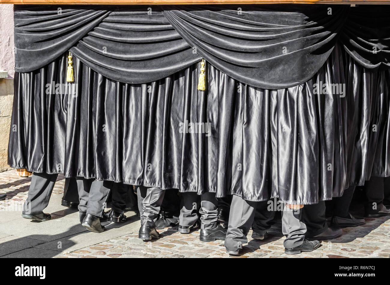 Detail einer traditionellen spanischen Karwoche Prozession Stockfoto