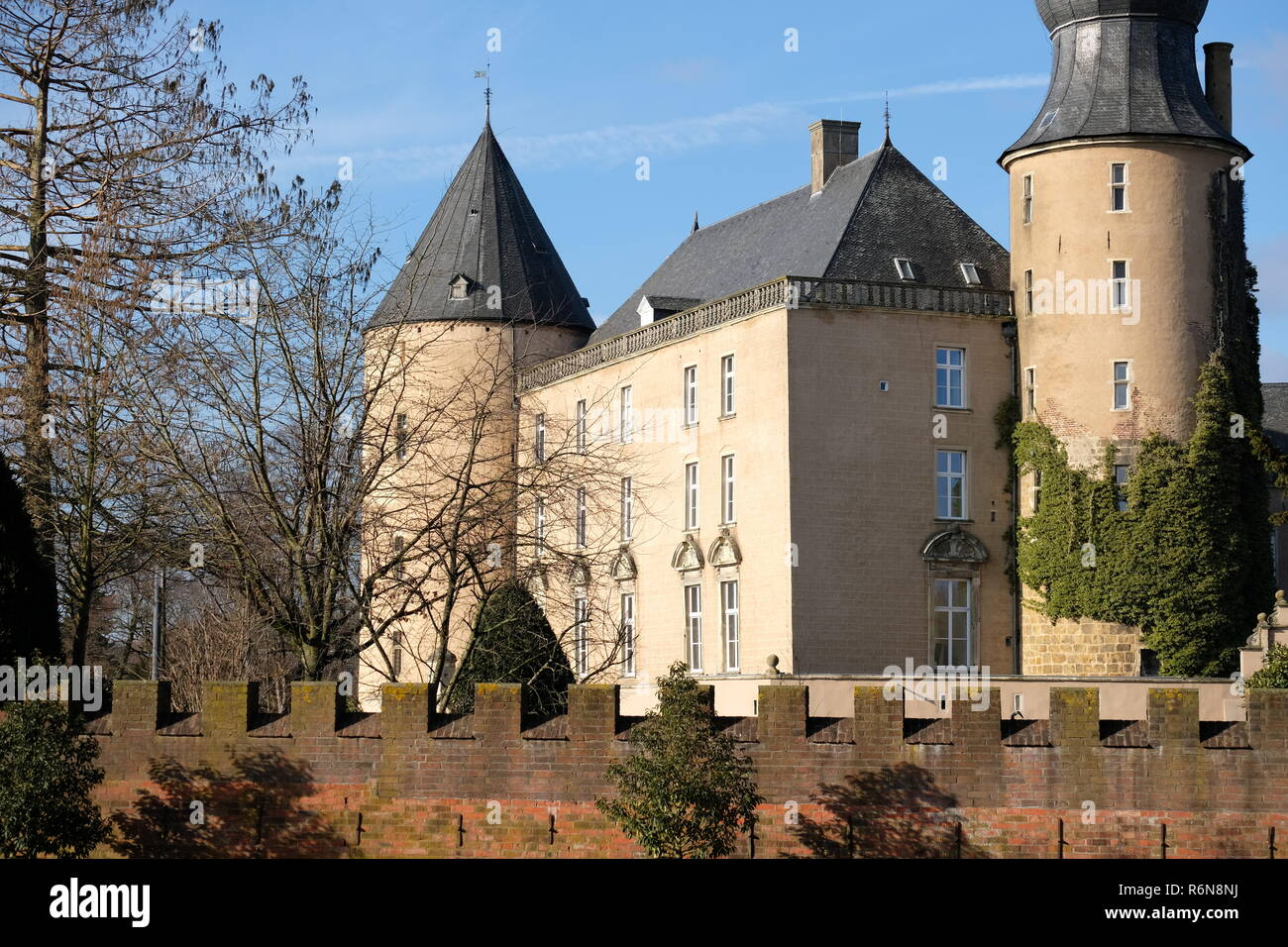 Schloss im mÃ¼nsterland Stockfoto