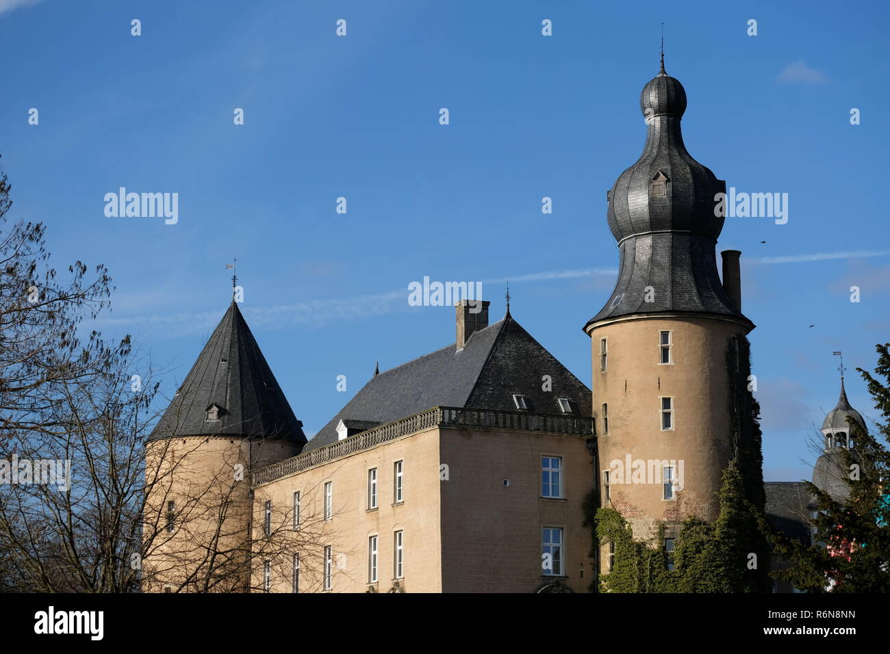 Schloss im mÃ¼nsterland Stockfoto