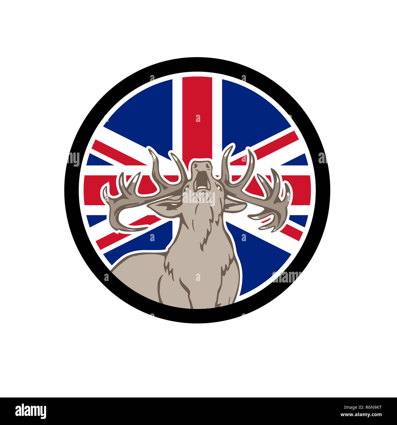 Red Deer Union Jack Flagge Symbol Stockfoto