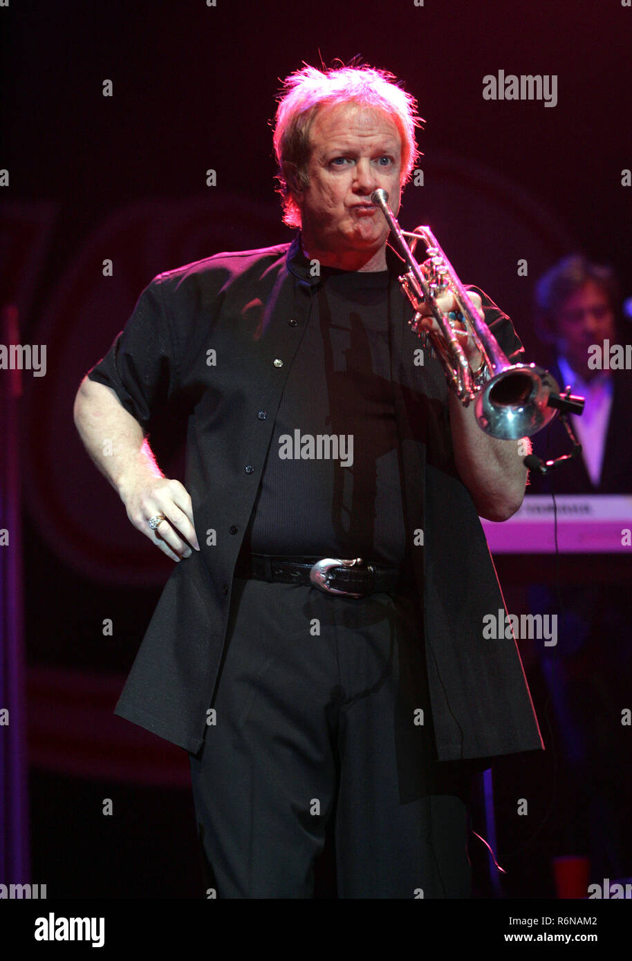 Lee Loughnane mit Chicago führt in Konzert im Seminole Hard Rock Hotel und Kasino in Hollywood, Florida am 7. April 2009. Stockfoto