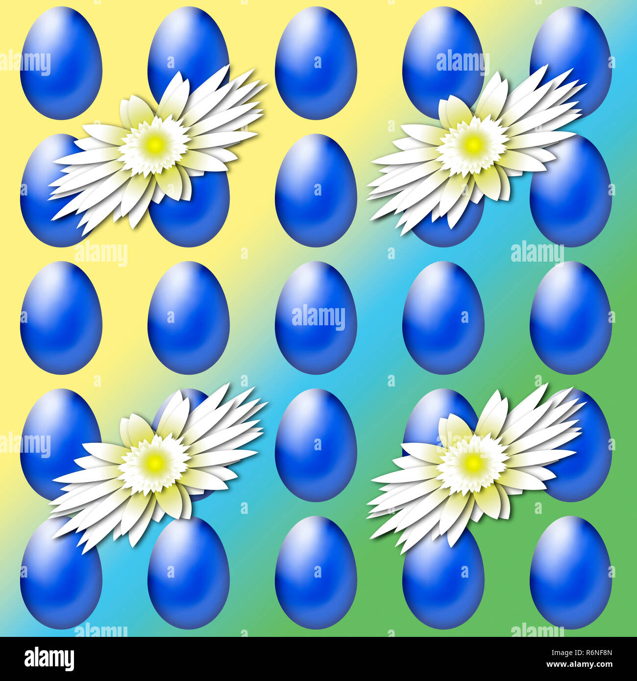 Ostern, Ostereier, Blumen Stockfoto