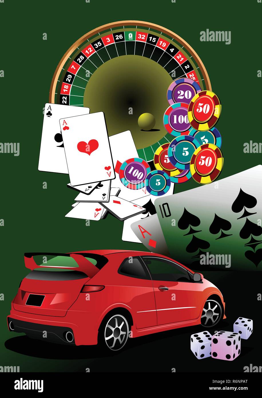 Casino-Elemente. Vektor-illustration Stock Vektor