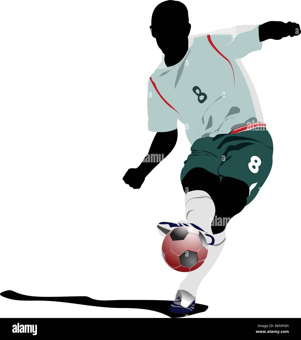 Fußball-Spieler. Farbige Vektor-Illustration für Designer Stock Vektor