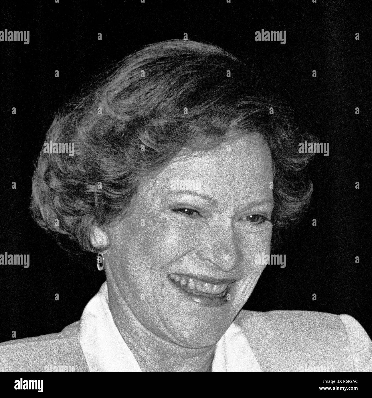 Der ehemalige Präsident Jimmy Carter's Frau, Rosalynn sprechen in San Francisco, 1987. Stockfoto