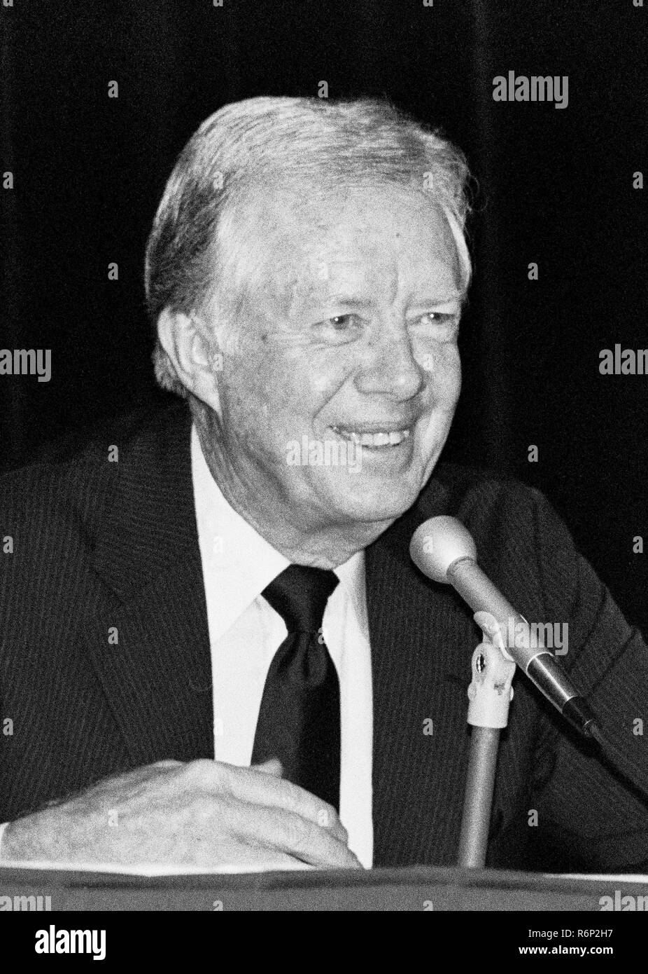Der ehemalige amerikanische Präsident Jimmy Carter im San Francisco Presseclub, Kalifornien Stockfoto