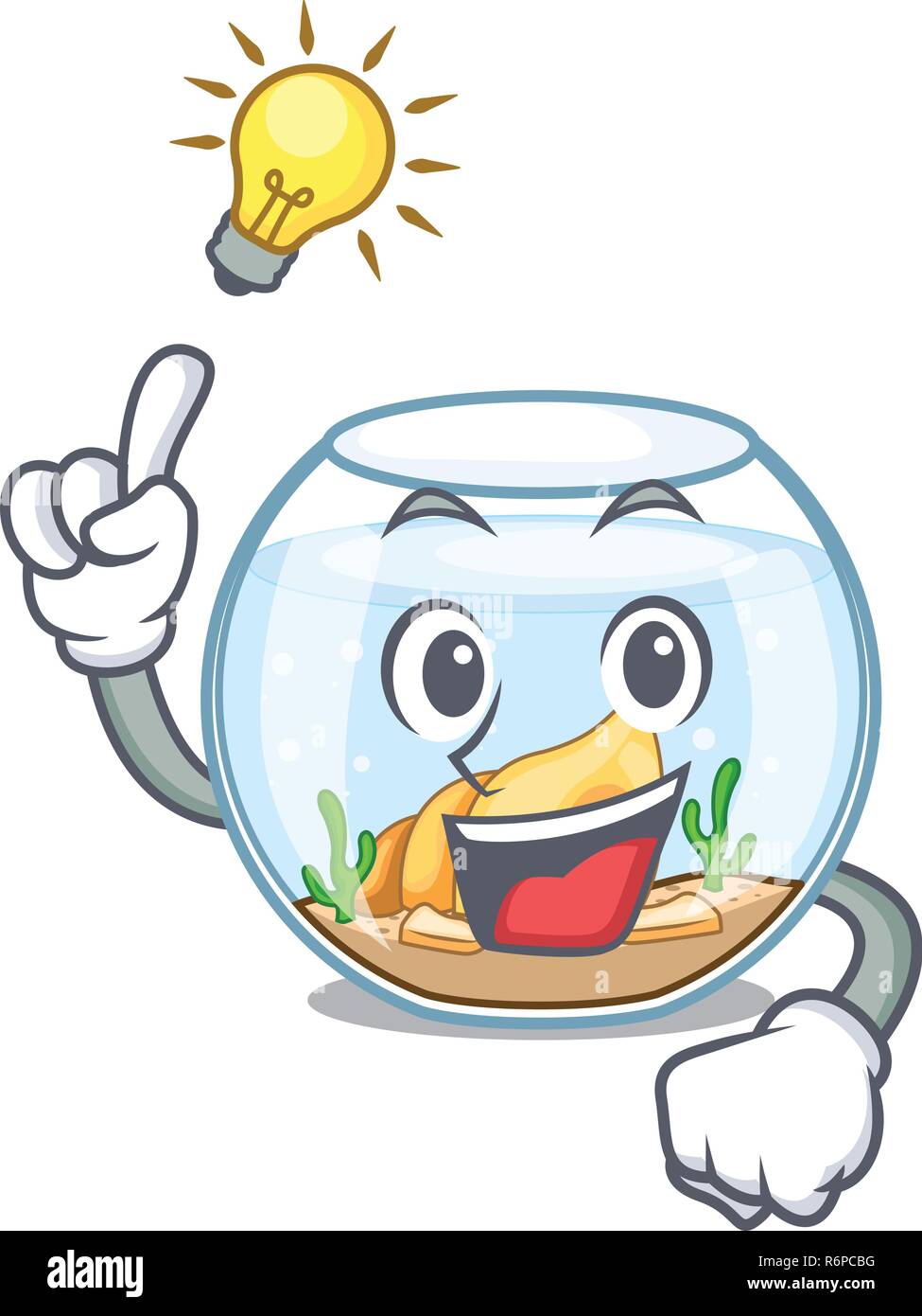 Haben Sie eine Idee fishbowl in einem lustigen auf Cartoon Stock Vektor