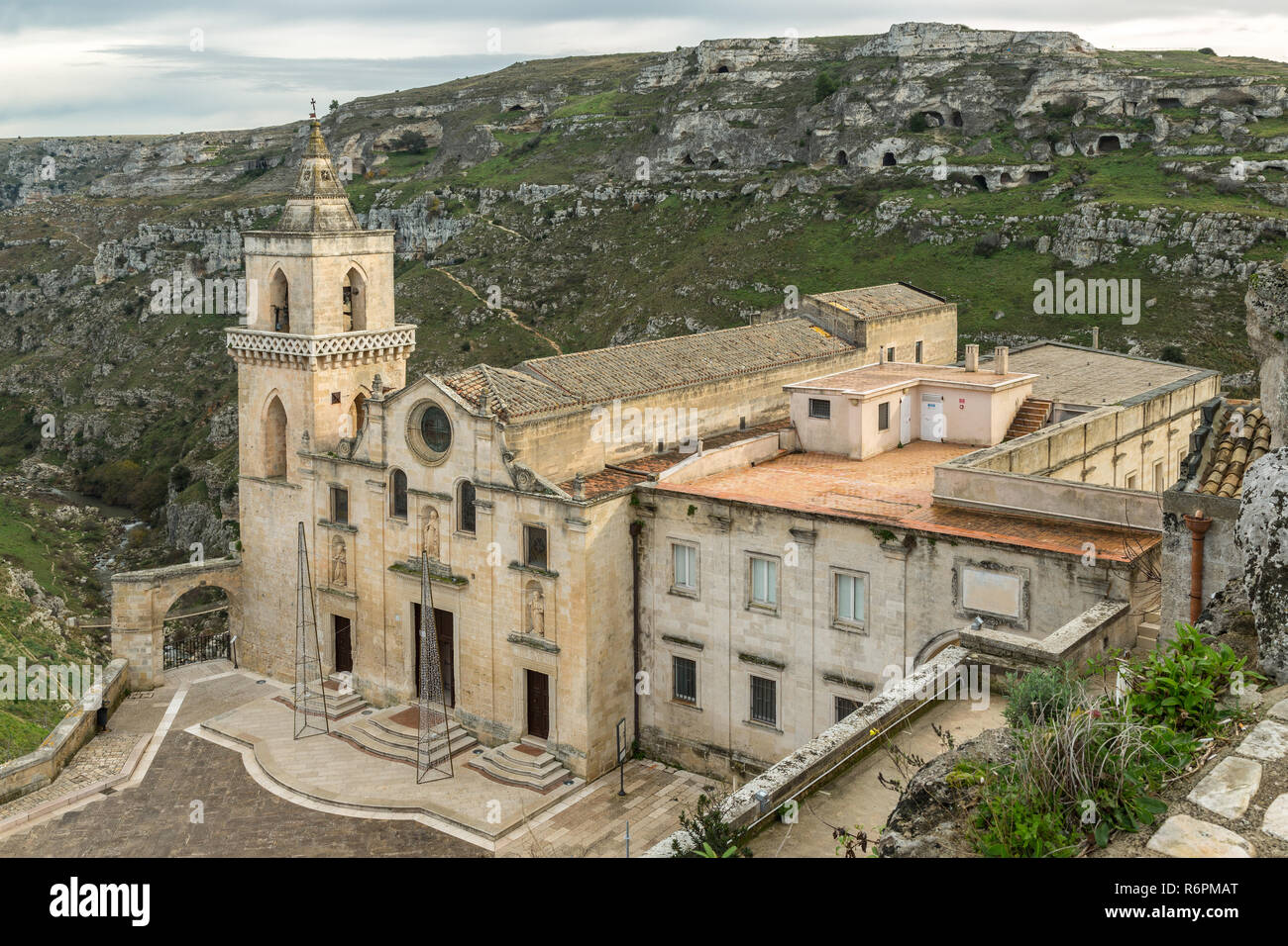 San Pietro Caveoso Kirche, Matera, der Europäischen Kulturhauptstadt 2019 Stockfoto