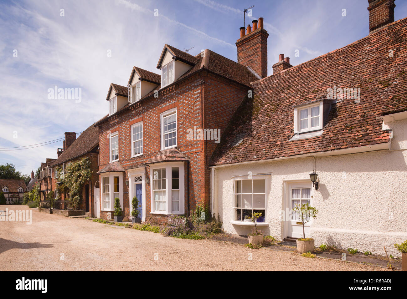 Georgische Häuser in Abtei Ford, Dorchester-on-Thames, Oxfordshire Stockfoto