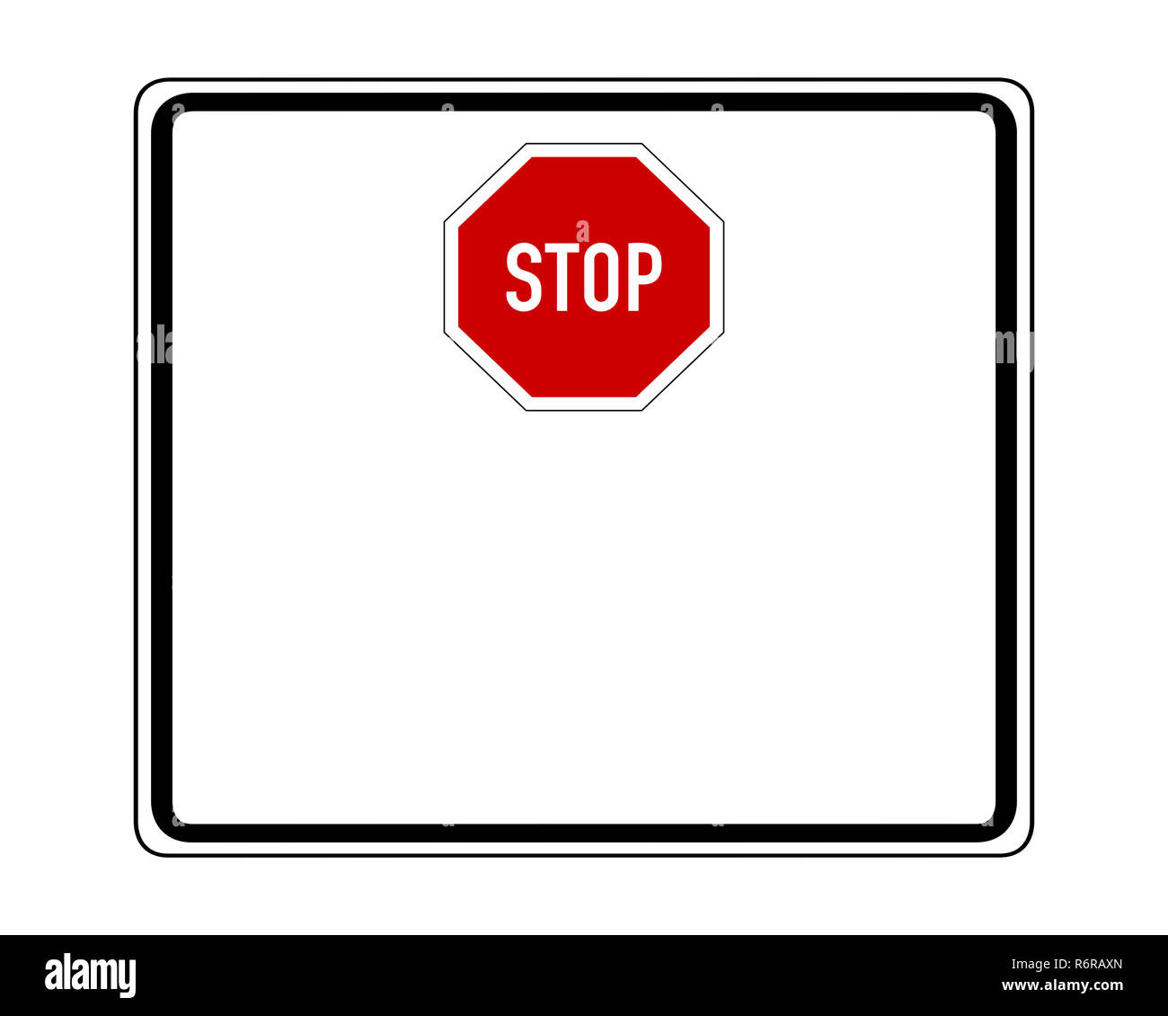 Stop-Schild mit zusätzlichen Zeichen Stockfoto