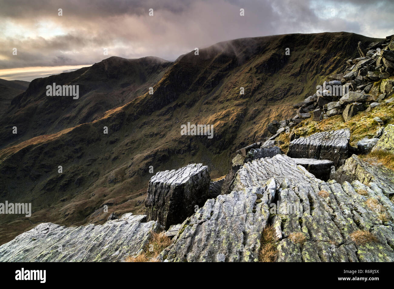 Mittelste Hecht und Dollywagon Hecht von Schreitenden Kante, Lake District, Cumbria, Großbritannien Stockfoto