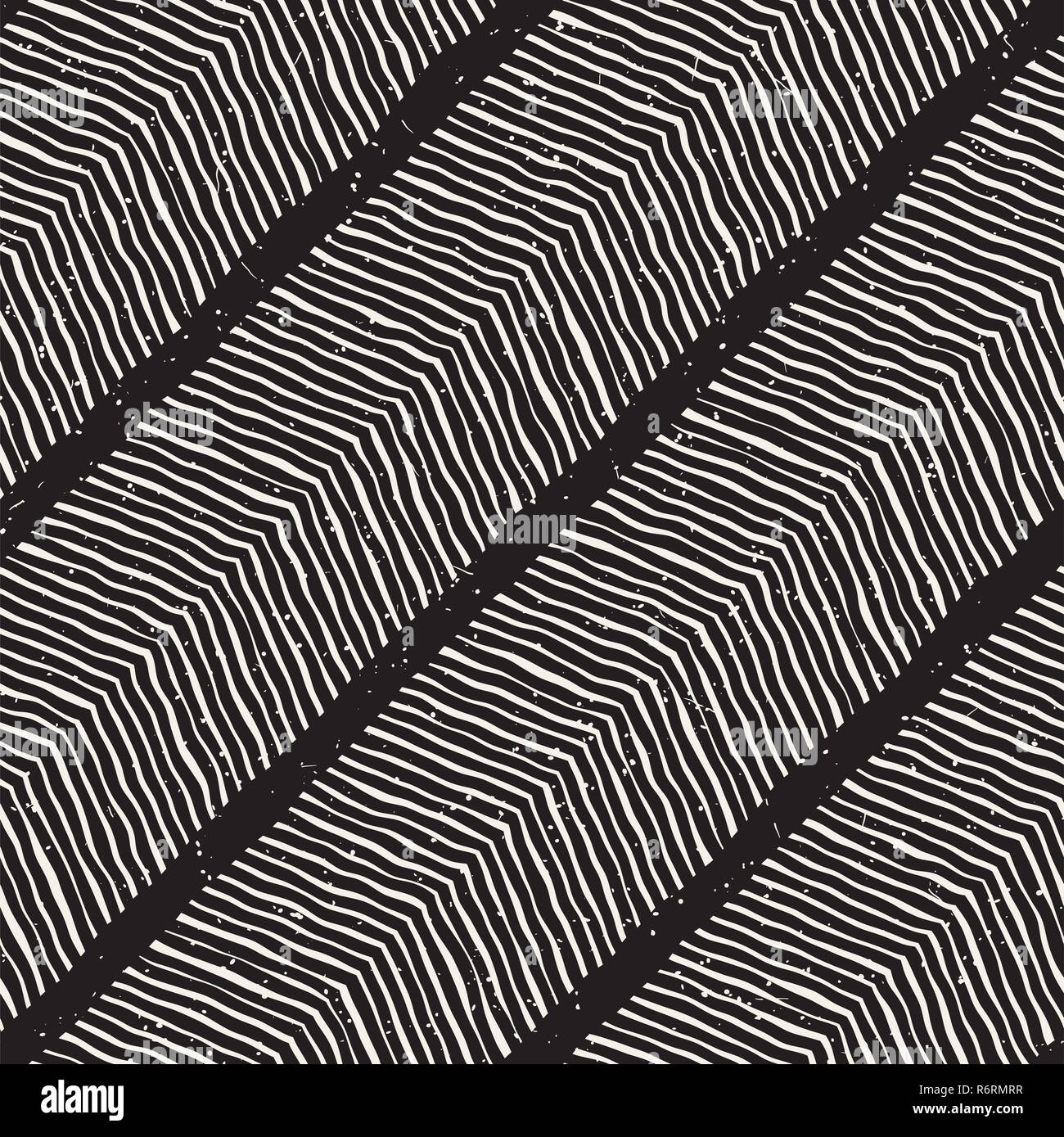 Einfache Tinte geometrische Muster. Einfarbig Schwarz und Weiß Anschläge Hintergrund. Hand Tinte Textur für Ihr Design. gezeichnet. Stockfoto