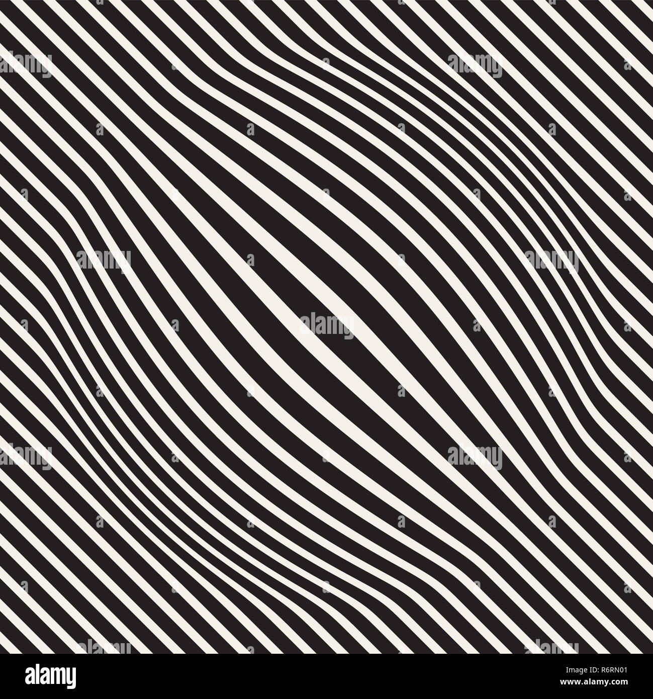 Halbton bloat Effekt optische Täuschung. Abstrakte geometrische Hintergrund Design. Die nahtlose Vektor schwarz-weißen Muster. Stockfoto
